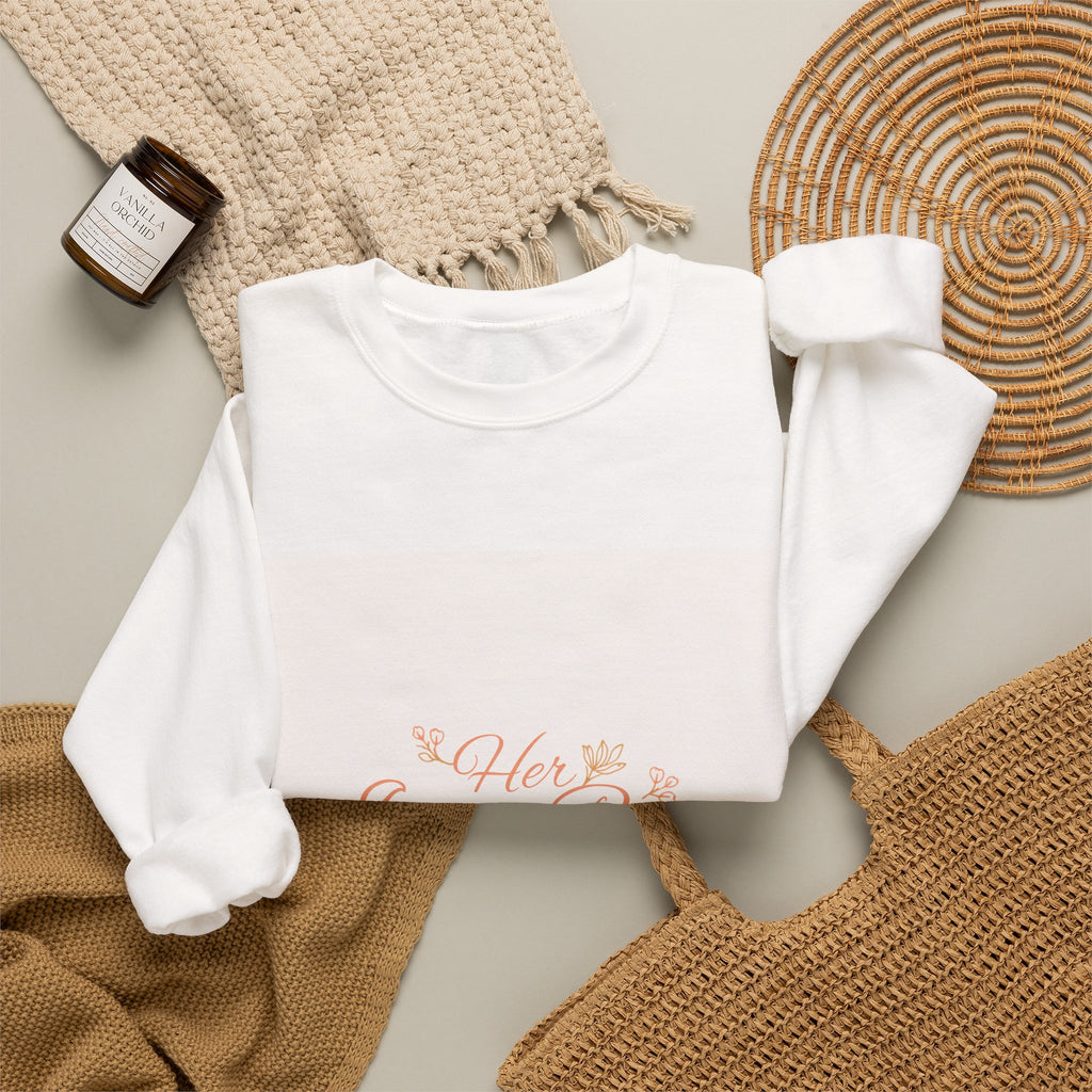 Crewneck Sweatshirt — "Her Inner Rise" Inspiring Floral Script Pullover