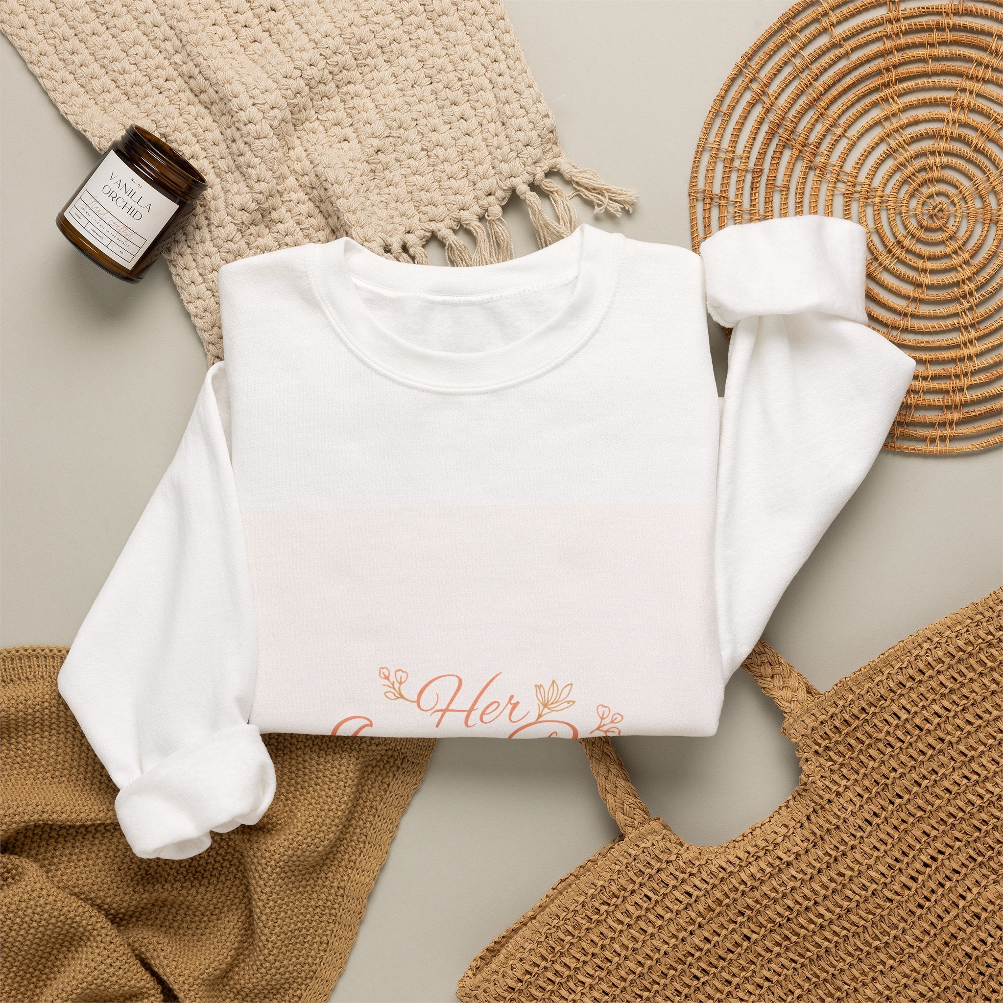 Crewneck Sweatshirt — "Her Inner Rise" Inspiring Floral Script Pullover
