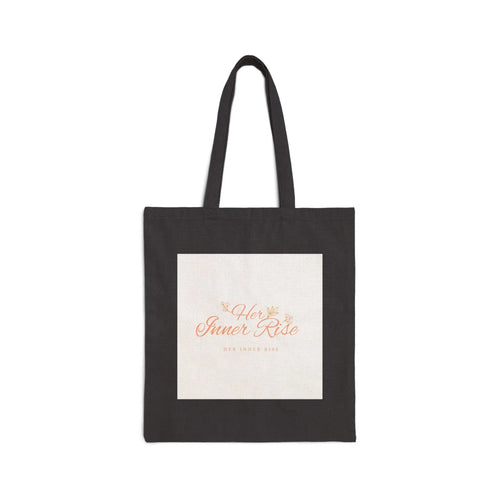 Canvas Tote Bag — "You Never Rise" Vintage Script Floral Market Tote
