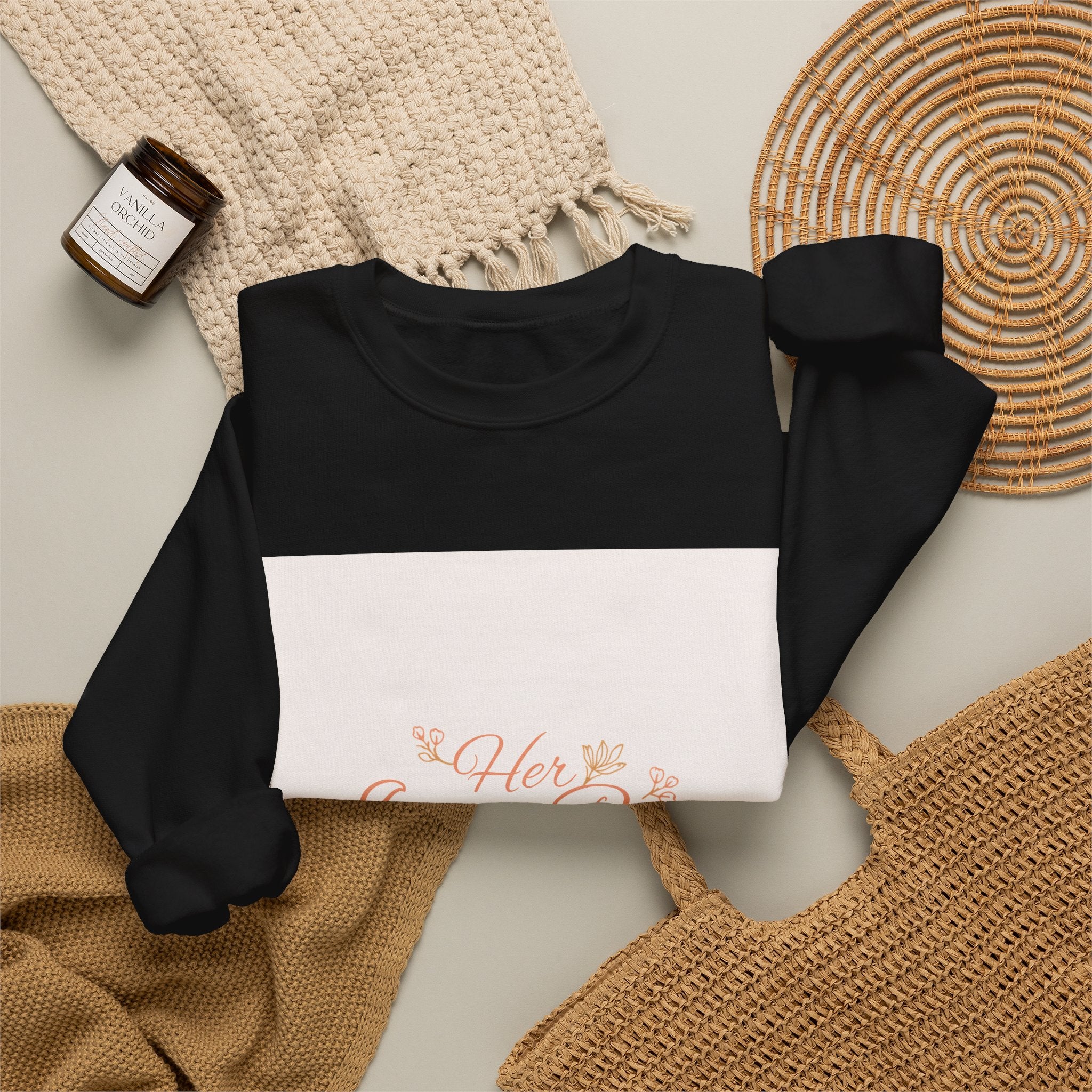 Crewneck Sweatshirt — "Her Inner Rise" Inspiring Floral Script Pullover