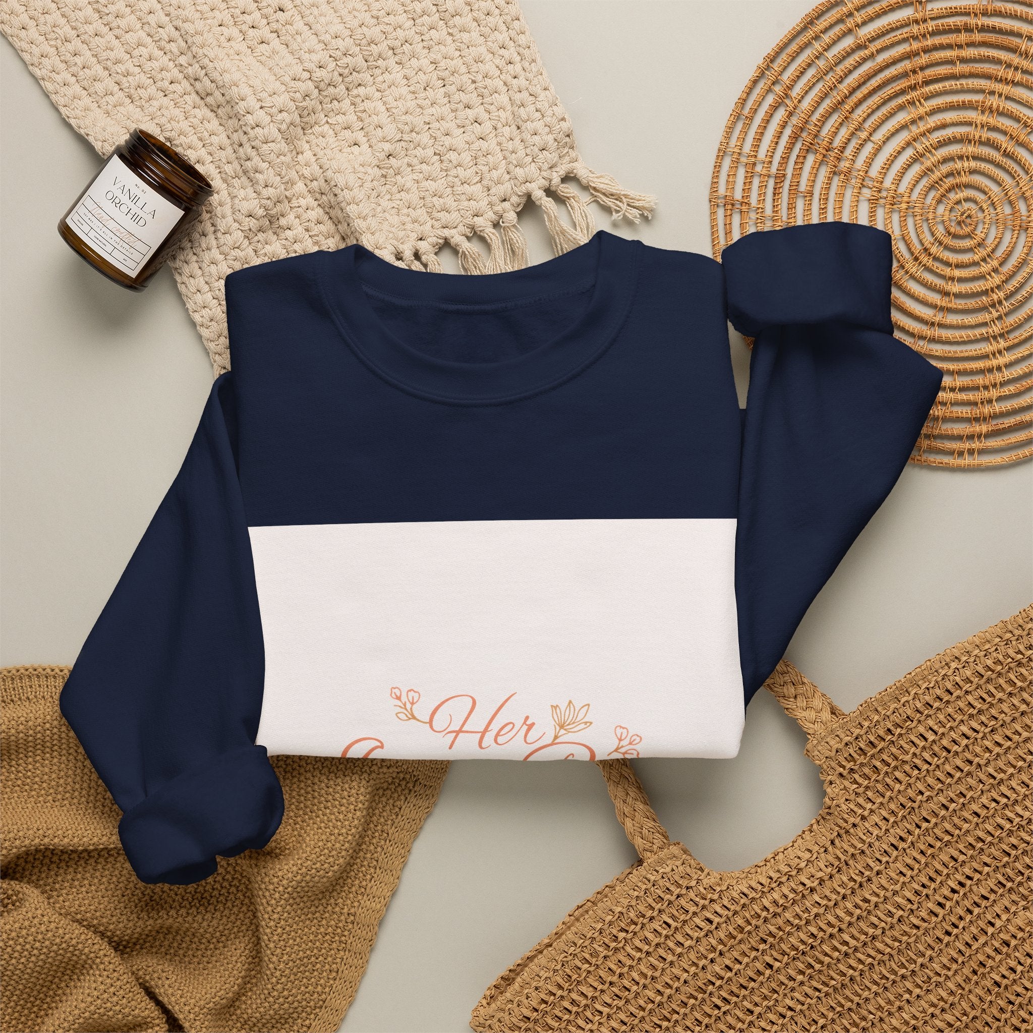 Crewneck Sweatshirt — "Her Inner Rise" Inspiring Floral Script Pullover