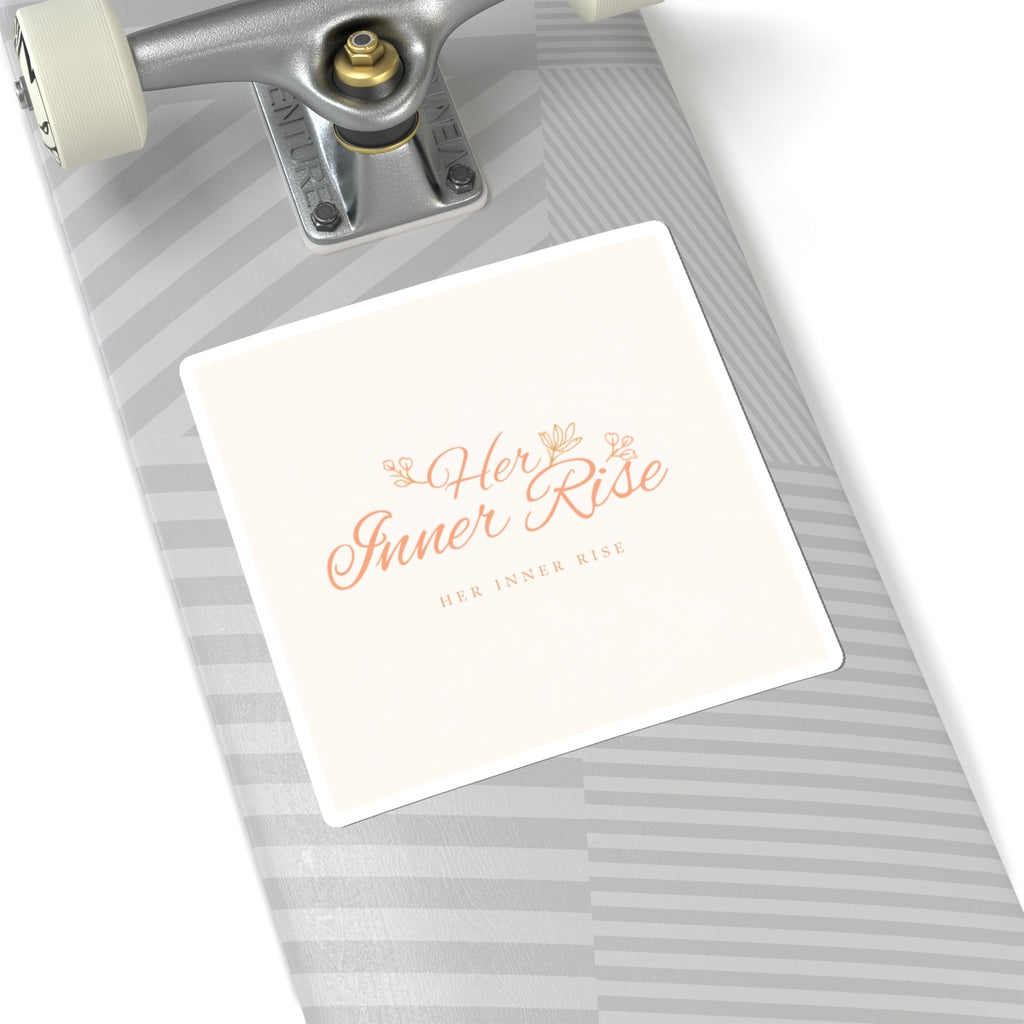 Her Inner Rise Kiss-Cut Sticker — Feminine Floral Laptop Decal