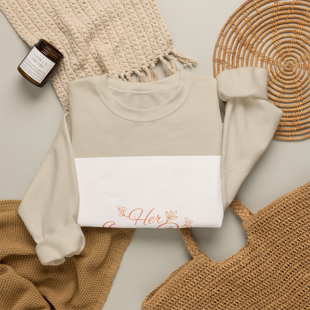 Crewneck Sweatshirt — "Her Inner Rise" Inspiring Floral Script Pullover